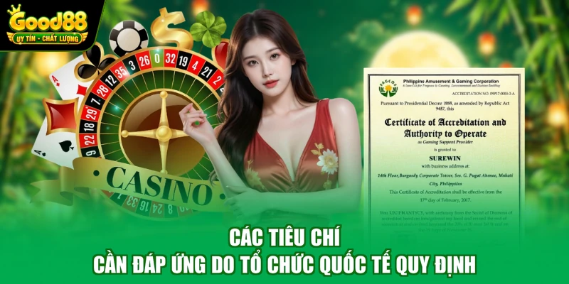 Các tiêu chí cần đáp ứng do tổ chức quốc tế quy định